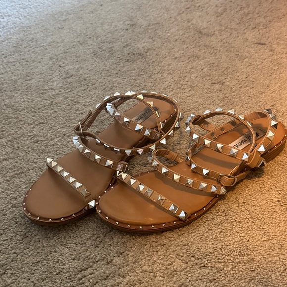 Steve Madden Shoes - Steve Madden Tan Studded Strappy Sandals for Women